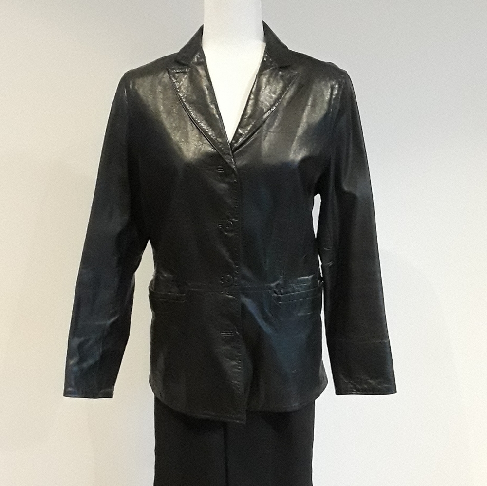 Black leather jacket